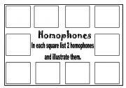 English Worksheet: Homophones