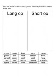 English Worksheet: oo or oo?