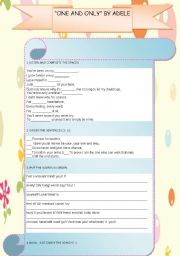 English Worksheet: ADELE NEWEST SONG 