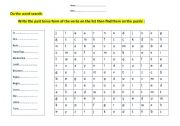 English worksheet: Simple Past Tense puzzle
