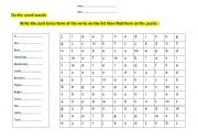English Worksheet: Simple Past Tense puzzle