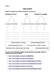 English worksheet: Cinematic Techniques 03 - Sound