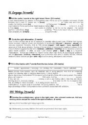 English Worksheet: full term test 1 2nd form (part 2)