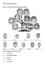 English Worksheet: family