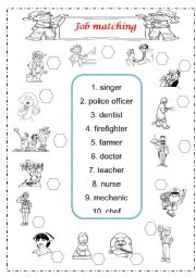 English Worksheet: job matching