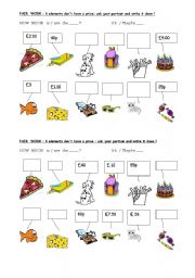 English Worksheet: asking for a price