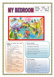 English Worksheet: My Bedroom