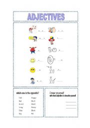 English worksheet: Adjectives and contraries