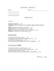 English worksheet: Country Project Checklist