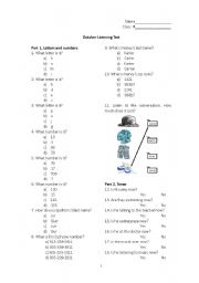 English worksheet: Pre-listening test