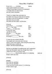 English Worksheet: 1st conditional in Bruno Mars song
