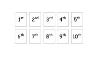 English worksheet: ordinal numbers cards