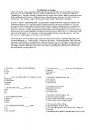 English Worksheet: Reading