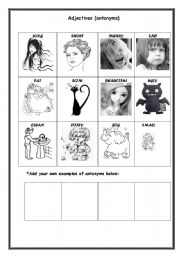 English worksheet: Adjectives Antonyms