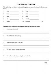 English worksheet: Tenses