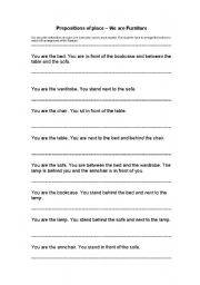 English Worksheet: We are furniture