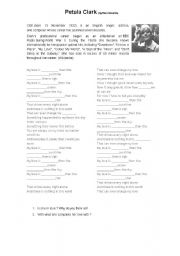 English worksheet: Petula Clark - My Love