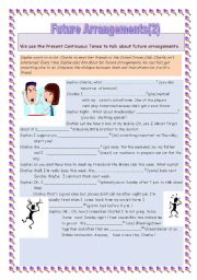 English Worksheet: Future Arrangements - Present Continuous