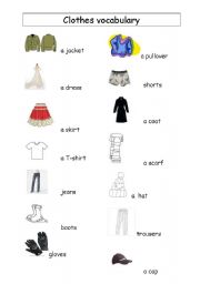 clothes vocabulary