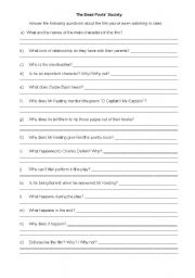 English Worksheet: Dead Poets Society