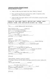 English worksheet: Lucky by Britney Spears - Simple Present