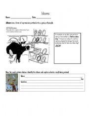 English worksheet: Idioms