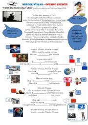English Worksheet: Superheroes: Wonderwoman (listening comprehension)