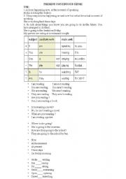 English worksheet: present continuous tense