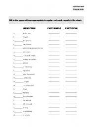 English Worksheet: Irregular Verbs