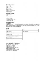 English worksheet: Form the negative