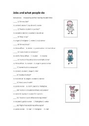 English Worksheet: Jobs and what people do