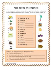 Food Idioms of Comparisons