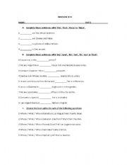 English worksheet: Revision Test