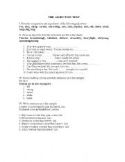 English Worksheet: adjectives