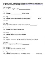 English Worksheet: Animal Actions - 