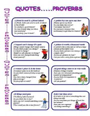 English Worksheet: QUOTES AND PROVERBS