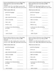 English Worksheet: Can (Ability) - Speaking Activity