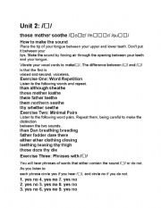 English Worksheet: Voiced /th/