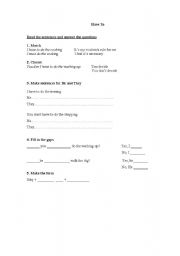 English Worksheet: Have to