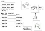 English Worksheet: I am the music man