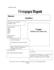 English Worksheet: Newspaper Scaffold