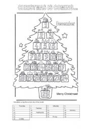 English Worksheet: advent calendar