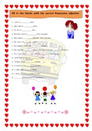 English Worksheet: Possessive  adjective