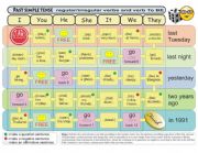 Past simple tense Board Game - regular/irregular & verb to BE