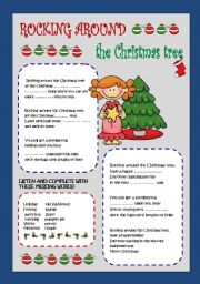 English Worksheet: Rocking around the Christmas tree