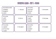 English worksheet: food speaking card