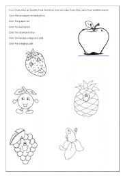 English worksheet: crazy fruits