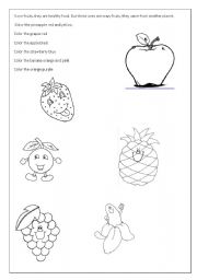 English Worksheet: crazy fruits