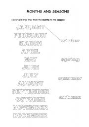 English Worksheet: Months and Seasons
