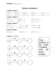 English worksheet: further printable worksheets for maths 1 